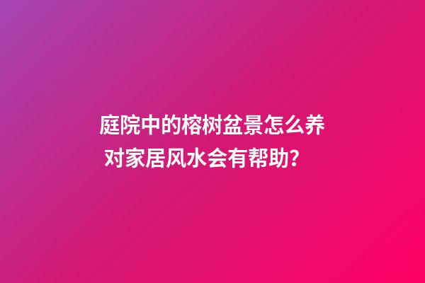 庭院中的榕树盆景怎么养 对家居风水会有帮助？